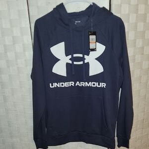 Under Armour Mens Sz S Loose Fit Navy Blue Hoodie NWT